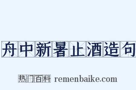 舟中新暑止酒造句是什么意思的图片